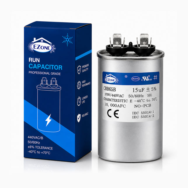 15 uf/MFD 370-440 VAC volts CBB65 Oval Run Capacitor 50/60 Hz