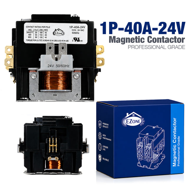 1 Pole 40 Amp 24V AC Coil Contactor 1Pack 30A 24VA Style: 1P 40A 24V