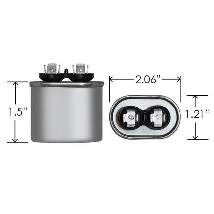 JARD MARS 5 uF x 370 or 440 VAC Oval Run Capacitor by # 12929
