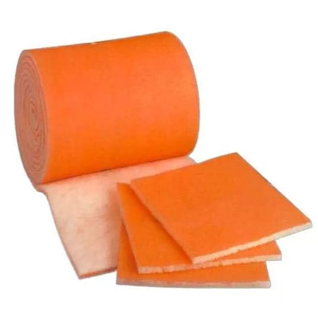 25-inch-wide HVAC/Air Filter Media Roll, Orange/White MERV8 Polyester