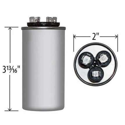 Round Dual Run Capacitor 40+5uf MFD 440 Volt VAC